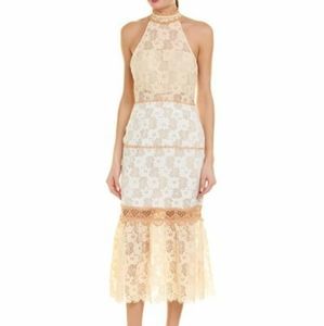 New: Foxiedox Amelia Lace Midi Halter Dress 🍑